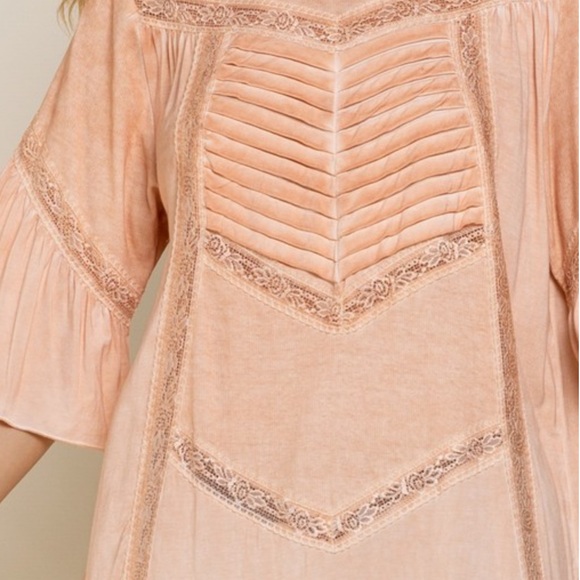 💼M 🦚Kate Sweet Peach Tea Dye Tunic Top New - Picture 10 of 11